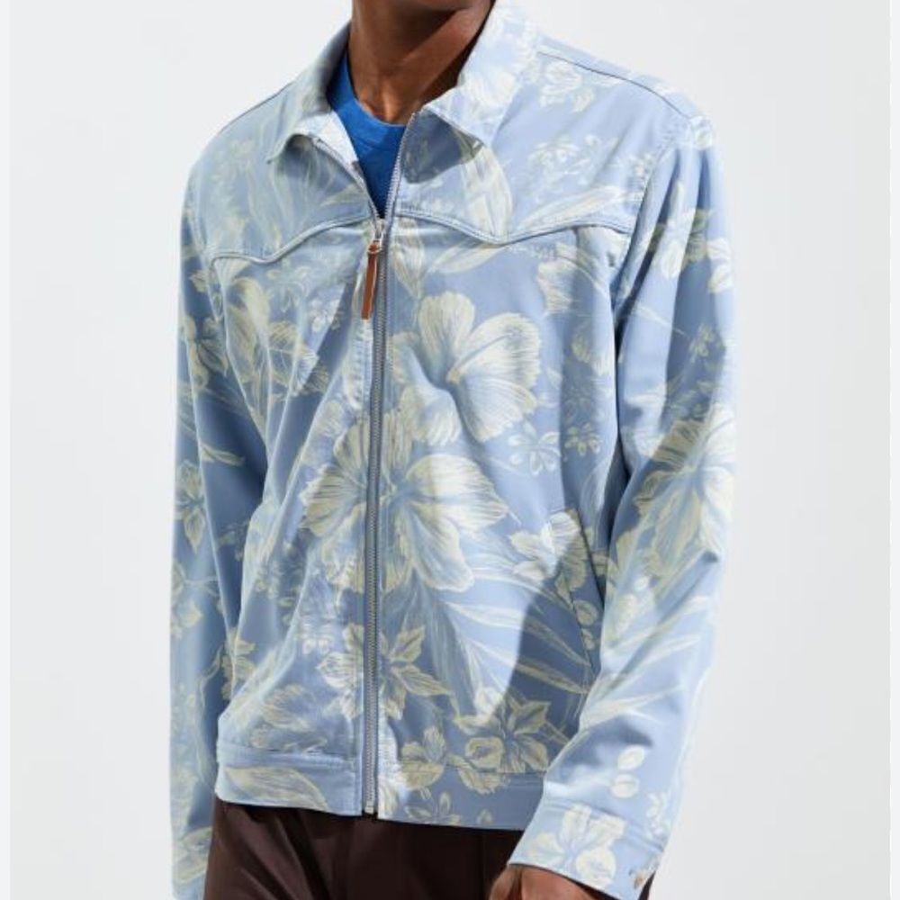 Urban Outfitters Floral Harrrington Hawaiian‎ Lightweight Western Bomber Size XL